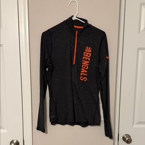 Nike Black and Orange Dri-FIT Quarter-Zip